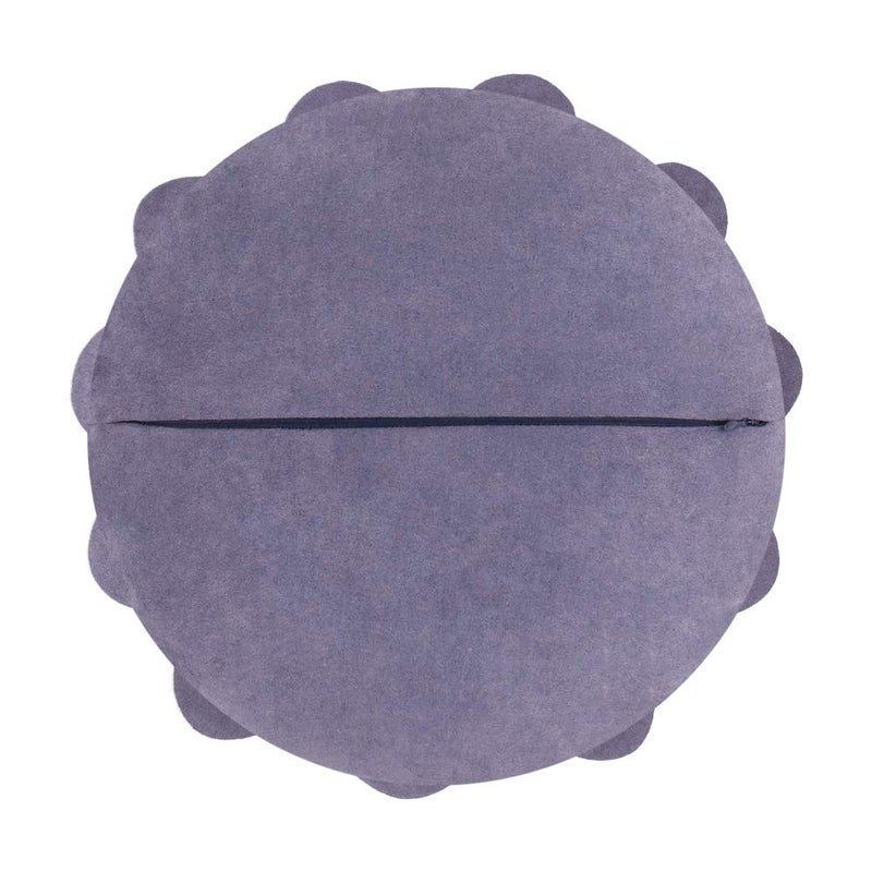 JWH Stereo Flower Throw Pillow Cover Decorative Floral Pillow Case Round Cushion Handmade Pillowcase for Home Bed Couch 14 Inch Grey Purple - Image 2